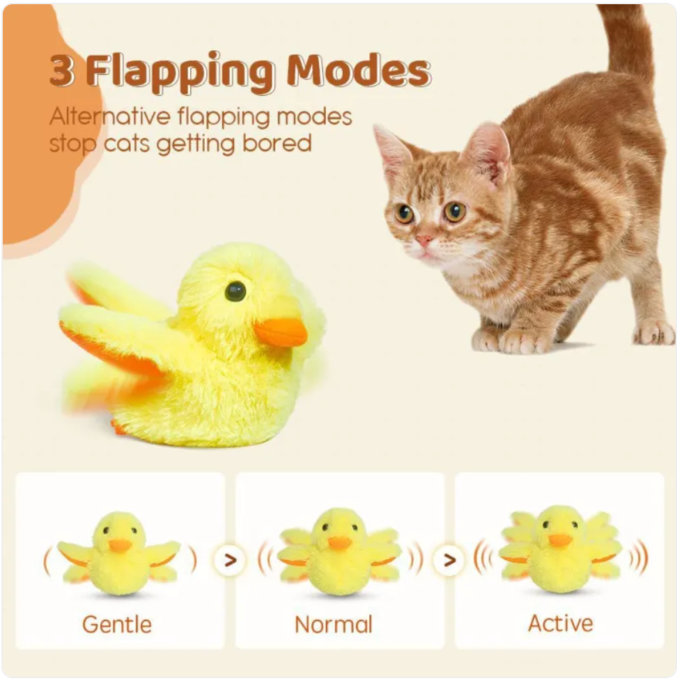 KittyFrenzy | Automatic Electric Duck Cat Toy — Motion, Sound & Catnip Included