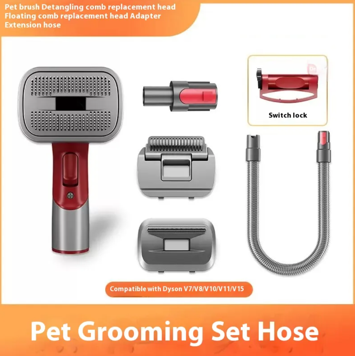 KittyFrenzy pet grooming shaver kit with hair suction comb