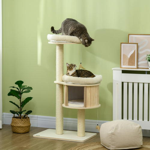 KittyFrenzy 3-level cat tree tower with scratching posts and condo
