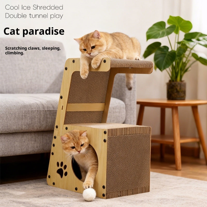 KittyFrenzy all-in-one corrugated cat scratcher and bed