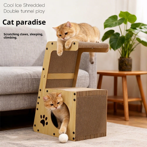 KittyFrenzy all-in-one corrugated cat scratcher and bed
