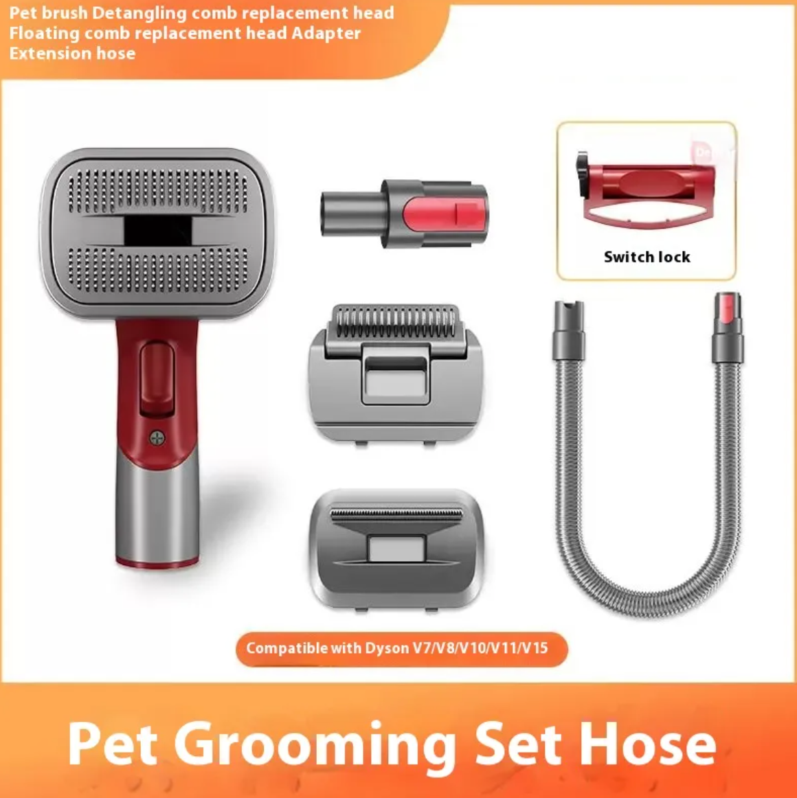 KittyFrenzy | Pet Grooming Shaver Kit — Hair Suction Comb Set for Cats & Dogs
