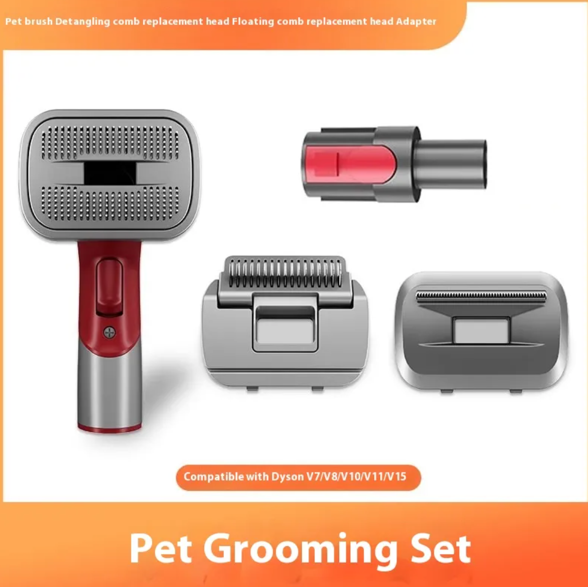 KittyFrenzy | Pet Grooming Shaver Kit — Hair Suction Comb Set for Cats & Dogs
