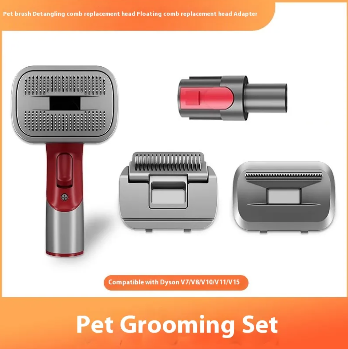 KittyFrenzy | Pet Grooming Shaver Kit — Hair Suction Comb Set for Cats & Dogs