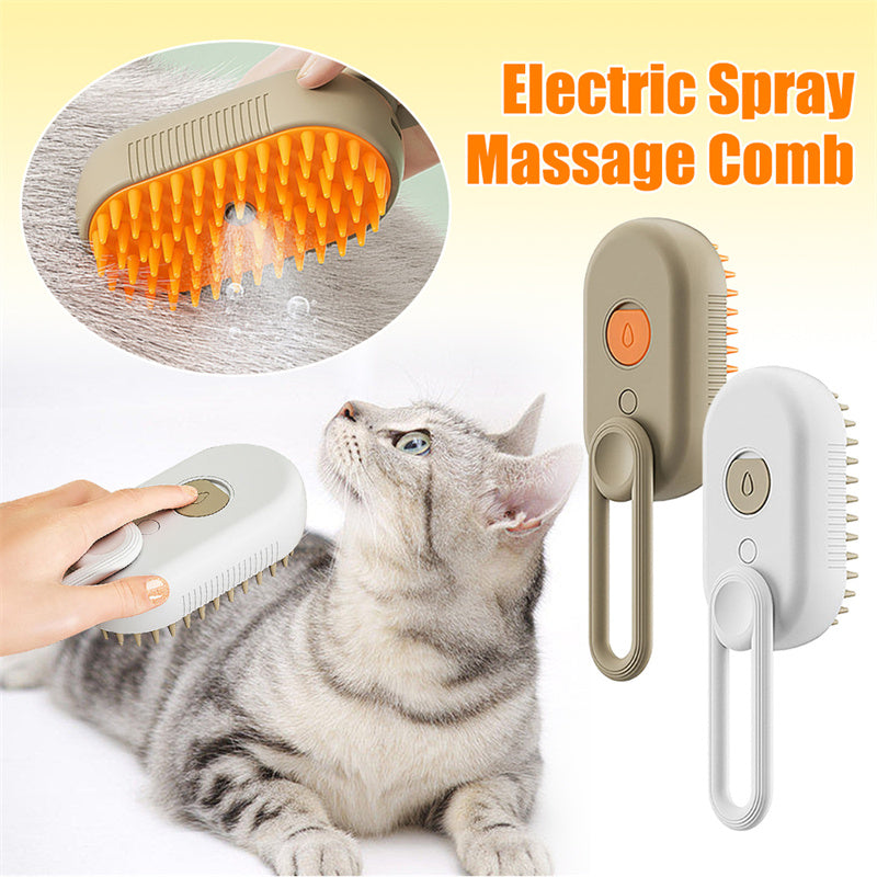 KittyFrenzy 3-in-1 electric steam pet grooming brush