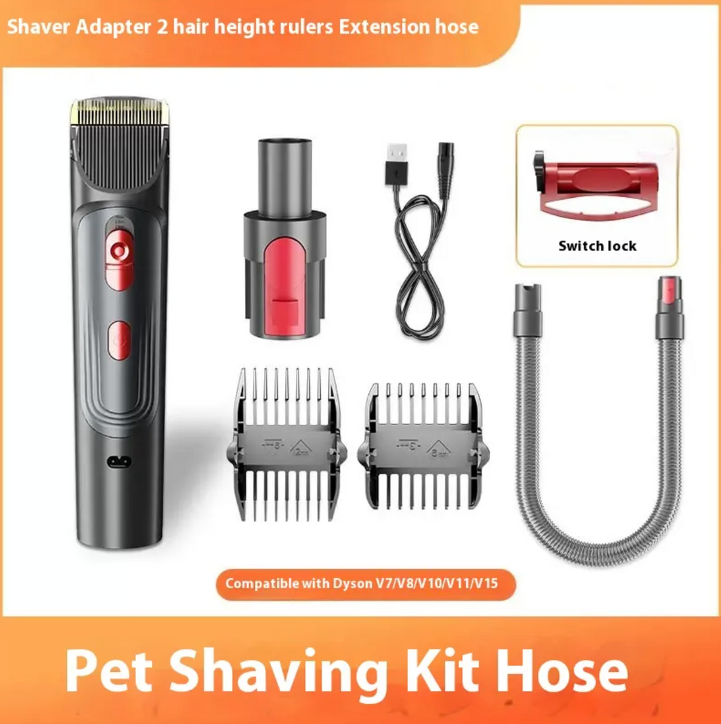 KittyFrenzy | Pet Grooming Shaver Kit — Hair Suction Comb Set for Cats & Dogs