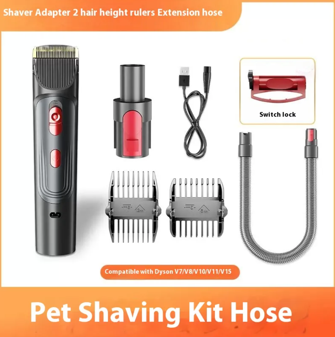 KittyFrenzy | Pet Grooming Shaver Kit — Hair Suction Comb Set for Cats & Dogs