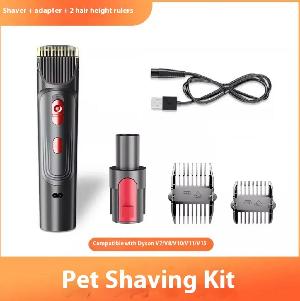 KittyFrenzy | Pet Grooming Shaver Kit — Hair Suction Comb Set for Cats & Dogs