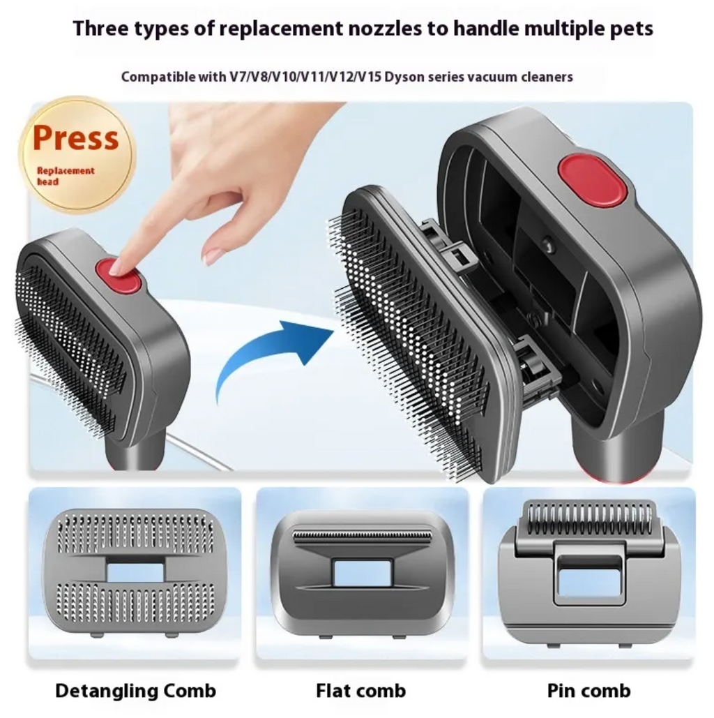 KittyFrenzy | Pet Grooming Shaver Kit — Hair Suction Comb Set for Cats & Dogs